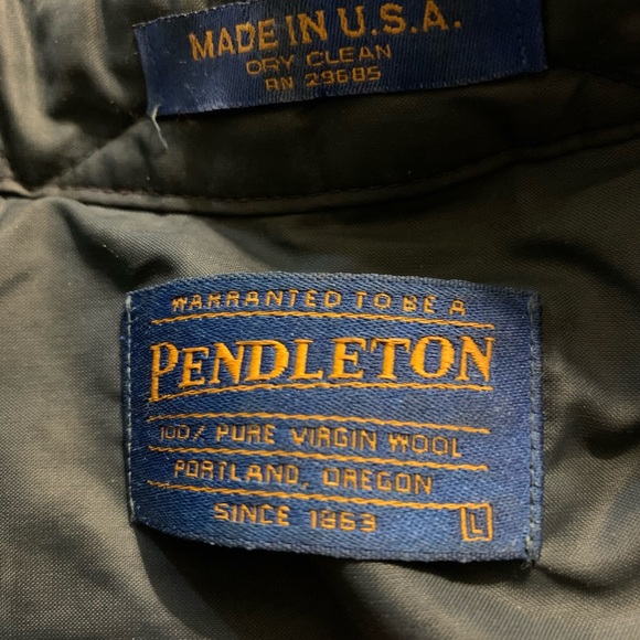 Pendleton Oxford Wool Long Sleeve Shirt - Green/Navy/Burgundy - L - Picture 2 of 3